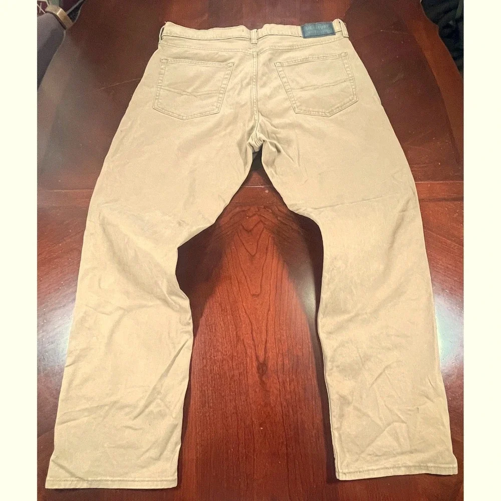 Signature Levis Athletic Chino Pants Mens Tag 36x32 Meas 38x30 Tan Utility EUC